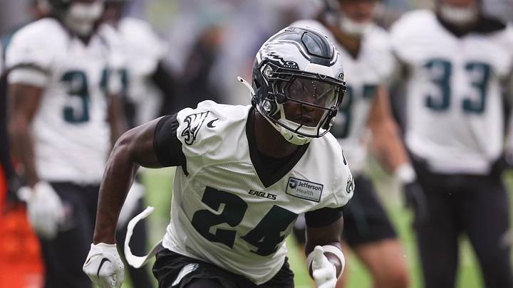 Philadelphia Eagles safety Andrew Mukuba. Mandatory Credit: Bill Streicher-Imagn Images
