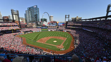 Mar 30, 2023; St. Louis, Missouri, USA;  A general view of Busch Stadium before an opening day game