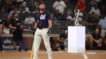 Seattle Mariners catcher Cal Raleigh (29) during the 2025 Home Run Derby at Truist Park on Tuesday.