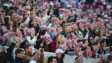 Nov 30, 2024; Tuscaloosa, Alabama, USA; Alabama Crimson Tide fans cheer on their team during the second quarter against the Auburn Tigers at Bryant-Denny Stadium. Mandatory Credit: Will McLelland-Imagn Images