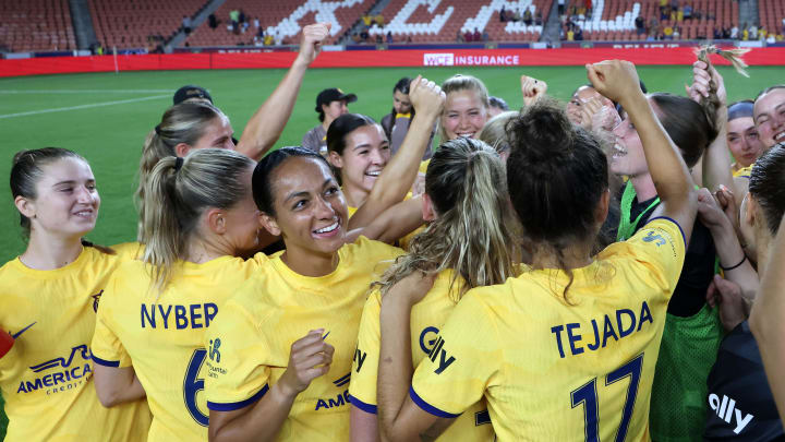 Jul 31, 2024; Sandy, UT, USA; The Utah Royals FC players huddle up after the game against Tijuana at America First Field. Mandatory Credit: Rob Gray-USA TODAY Sports