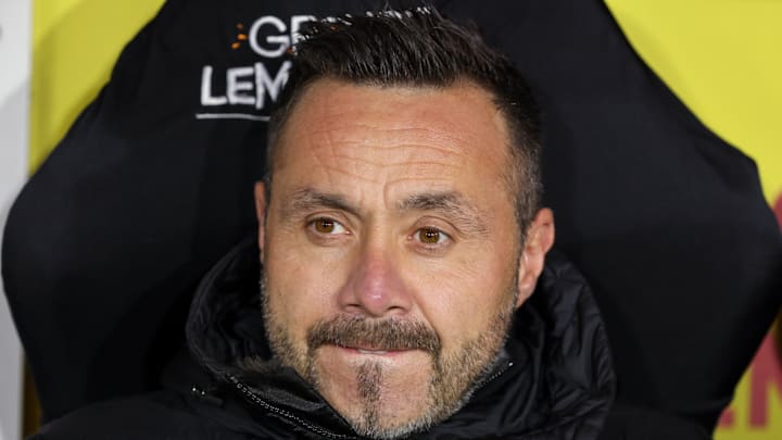 Roberto De Zerbi lors de RC Lens - Olympique de Marseille. Roberto De Zerbi lors de RC Lens - Olympique de Marseille.