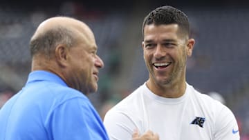 Carolina Panthers head coach Dave Canales and owner David Tepper