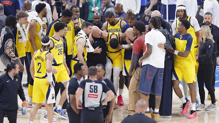 The Pacers lost Tyrese Haliburton to an injury in the first quarter of Game 7.