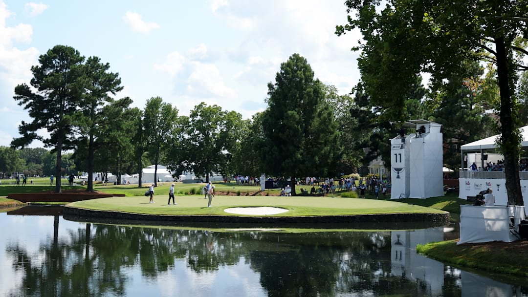 A view of the 11th green at TPC Southwind, home of the PGA Tour FedEx St. Jude Championship