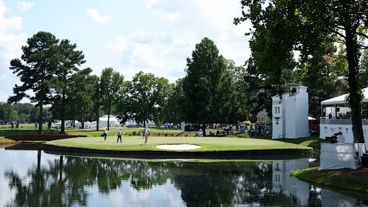 A view of the 11th green at TPC Southwind, home of the PGA Tour FedEx St. Jude Championship