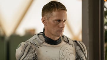 Alexander Skarsgård in Apple TV+'s Murderbot.