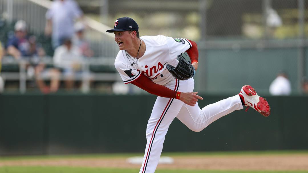 Mar 4, 2026; Fort Myers, Florida, USA; Minnesota Twins pitcher John Klein (71) throws a pitch against Puerto Rico in the fifth inning during spring training at Lee Health Sports Complex/Hammond Stadium. Mandatory Credit: Nathan Ray Seebeck-Imagn Images