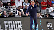 Mar 21, 2025; Milwaukee, WI, USA; Mississippi Rebels head coach Chris Beard during the second half of a first round NCAA men’s tournament game against the North Carolina Tar Heels at Fiserv Forum. Mandatory Credit: Jeff Hanisch-Imagn Images