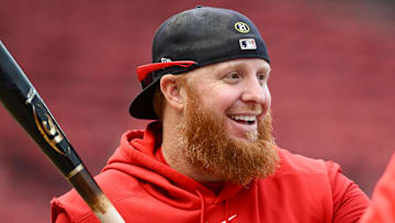 Sep 27, 2023; Boston, Massachusetts, USA; Boston Red Sox designated hitter Justin Turner (2) watches