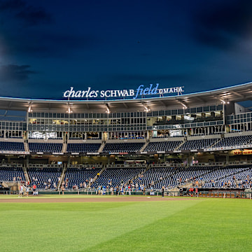 A general view of Charles Schwab Field in Omaha, Nebraska, during the 2024 college baseball season.