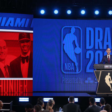 Jun 26, 2024; Brooklyn, NY, USA; NBA commissioner Adam Silver speaks before the first round of the 2024 NBA Draft at Barclays Center. Mandatory Credit: Brad Penner-USA TODAY Sports