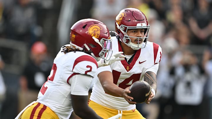 Jayden Maiava and USC are big-time favorites against Michigan State on Saturday. Jayden Maiava and USC are big-time favorites against Michigan State on Saturday.