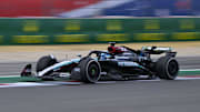 Oct 18, 2024; Austin, Texas, USA; Mercedes AMG Petronas F1 Team driver George Russell (63) of Team Great Britain drives during practice for the 2024 US Grand Prix at Circuit of the Americas. Mandatory Credit: Jerome Miron-Imagn Images