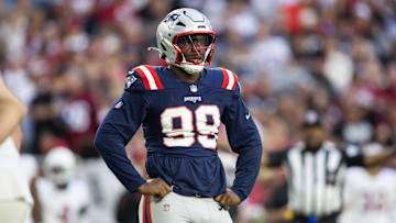 New England Patriots defensive end Keion White