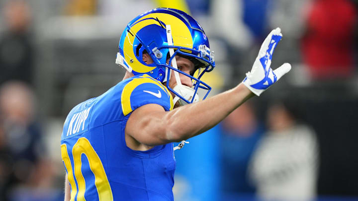 Los Angeles Rams wide receiver Cooper Kupp practices before the NFC wild card game against the Minnesota Vikings.