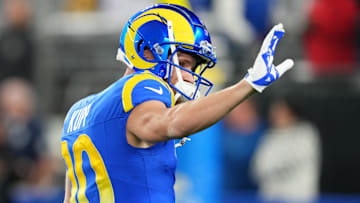 Jan 13, 2025; Glendale, AZ, USA; Los Angeles Rams wide receiver Cooper Kupp (10) practices before the NFC wild card game against the Minnesota Vikings at State Farm Stadium. 