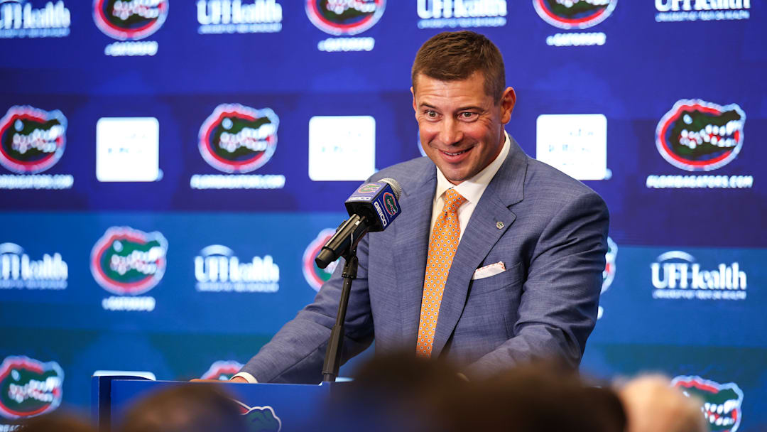 Florida Football Hosts Press Conference Introducing New Head Coach Jon Sumrall
