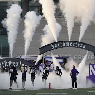 The Northwestern football team takes the field against the Eastern Illinois Panthers last weekend.