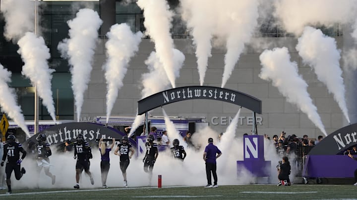 The Northwestern football team takes the field against the Eastern Illinois Panthers last weekend.