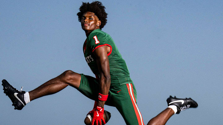 Lawrence North’s Monshun Sales poses for a photo Thursday, July 24, 2025, at Decatur Central High School in Indianapolis.