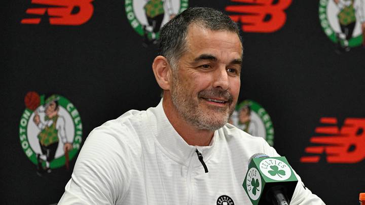 Sep 25, 2025; Boston, MA, USA;  Boston Celtics lead owner and governor Bill Chisholm speaks during a press conference at Auerbach Center. Mandatory Credit: Eric Canha-Imagn Images