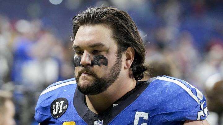 Indianapolis Colts guard Quenton Nelson (56) leaves the field 