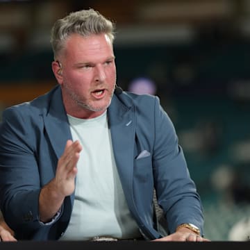 ESPN analysts Pat McAfee before the game between the Notre Dame Fighting Irish and the Penn State Nittany Lions in the Orange Bowl at Hard Rock Stadium.