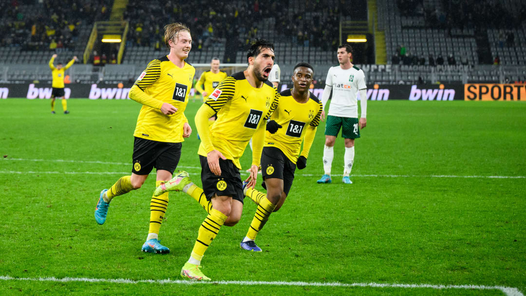 Könnten den BVB noch verlassen: Emre Can (vorne), Julian Brandt (links) und Youssoufa Moukoko