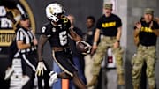 Vanderbilt wide receiver Tre Richardson (6) receives a pass to bring in a touchdown against Auburn during the third quarter at FirstBank Stadium in Nashville, Tenn., Saturday, Nov. 8, 2025.