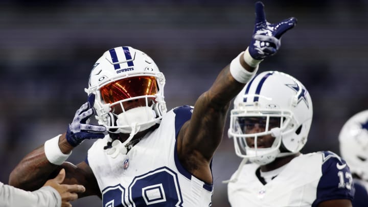 Dallas Cowboys wide receiver CeeDee Lamb  reacts before a game against the Philadelphia Eagles.