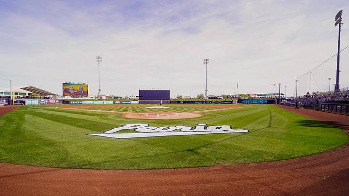 Feb 24, 2026; Peoria, Arizona, USA;  Peoria Sports Complex before a game between the Seattle Mariners and the Chicago White Sox in Peoria, Arizona. Mandatory Credit: Arianna Grainey-Imagn Images