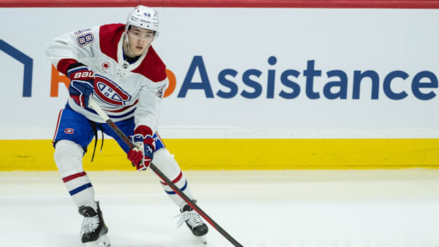 Montreal Canadiens defenseman Lane Hutson