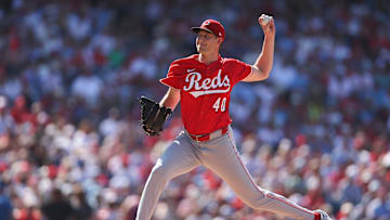Jul 5, 2025; Philadelphia, Pennsylvania, USA; Cincinnati Reds pitcher Nick Lodolo (40) throws a pitch during the first inning against the Philadelphia Phillies at Citizens Bank Park. Mandatory Credit: Bill Streicher-Imagn Images