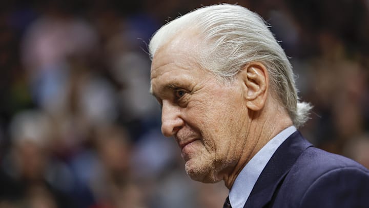 Dec 23, 2022; Miami, Florida, USA; Miami Heat team president Pat Riley looks on during the game between the Miami Heat and the Indiana Pacers at FTX Arena. Mandatory Credit: Sam Navarro-Imagn Images