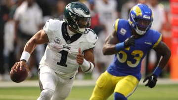 Jalen Hurts, Philadelphia Eagles (L) Ernest Jones IV, Los Angeles Rams (R)