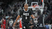 Dec 31, 2024; San Antonio, Texas, USA;  San Antonio Spurs guard Chris Paul (3) in the second half against the LA Clippers at Frost Bank Center. Mandatory Credit: Daniel Dunn-Imagn Images