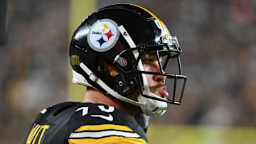Oct 6, 2024; Pittsburgh, Pennsylvania, USA; Pittsburgh Steelers linebacker T.J. Watt (90) prepares to take the field during the first quarter against the Dallas Cowboys at Acrisure Stadium. Mandatory Credit: Barry Reeger-Imagn Images
