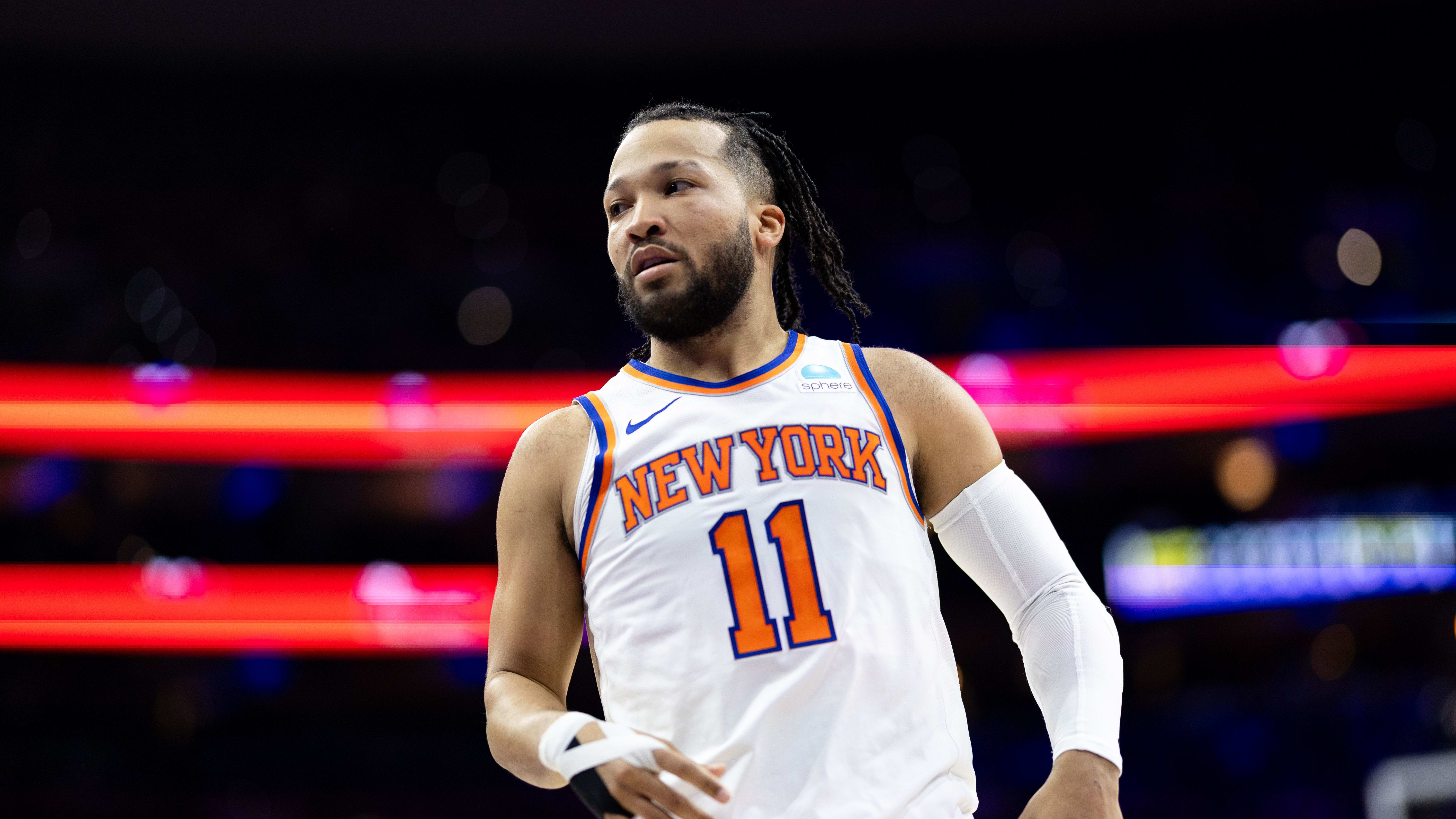 New York Knicks guard Jalen Brunson during an NBA Playoff Game.