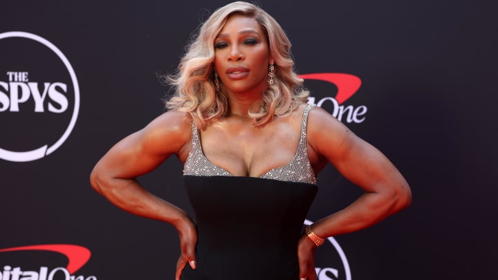 Jul 11, 2024; Los Angeles, CA, USA;  Former tennis star Serena Williams arrives on the red carpet before hosting the 2024 ESPYS at Dolby Theatre. Mandatory Credit: Kiyoshi Mio-USA TODAY Sports