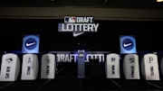 Dec 10, 2024; Dallas, TX, USA; A general view of the set of the MLB Draft Lottery at the Hilton Anatole during the 2024 MLB Winter Meetings.