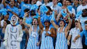 Oct 7, 2023; Chapel Hill, North Carolina, USA; North Carolina Tar Heels fans cheer during the second half of the game against the Syracuse Orange at Kenan Memorial Stadium. 