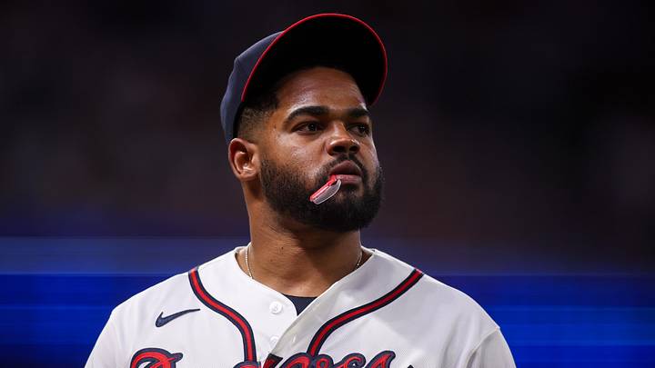 May 14, 2026; Atlanta, Georgia, USA; Atlanta Braves relief pitcher Reynaldo Lopez (40) walks off the field against the Chicago Cubs in the eighth inning at Truist Park. Mandatory Credit: Brett Davis-Imagn Images