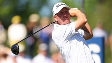 Tom Hoge tees off during his record-setting third round at the 2023 edition of The Players Championship at TPC Sawgrass