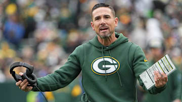 Oct 16, 2022; Green Bay, Wisconsin, USA; Green Bay Packers head coach Matt LaFleur reacts after a play against the New York Jets during the fourth quarter at Lambeau Field. Mandatory Credit: Mark Hoffman/Milwaukee Journal Sentinel-USA TODAY NETWORK