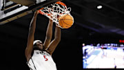 Mar 18, 2025; Dayton, OH, USA; San Diego State Aztecs forward Pharaoh Compton (5).