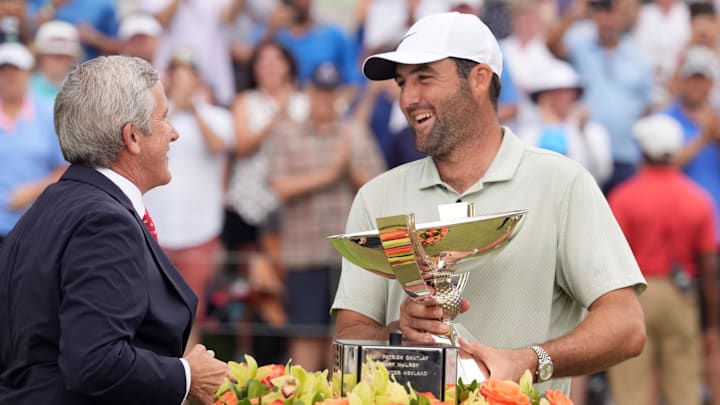 Scottie Scheffler won the Tour Championship and FedEx Cup last year via a staggered scoring format. Scottie Scheffler won the Tour Championship and FedEx Cup last year via a staggered scoring format.