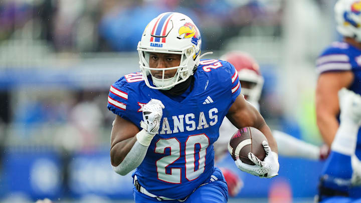 Kansas football running back Ganiel Hishaw Jr.