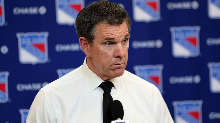 Apr 5, 2026; New York, New York, USA; New York Rangers head coach Mike Sullivan speaks to reporters after an 8-1 win against the Washington Capitals at Madison Square Garden. Mandatory Credit: Danny Wild-Imagn Images Apr 5, 2026; New York, New York, USA; New York Rangers head coach Mike Sullivan speaks to reporters after an 8-1 win against the Washington Capitals at Madison Square Garden. Mandatory Credit: Danny Wild-Imagn Images
