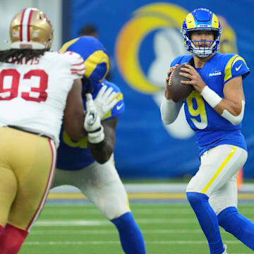 Matthew Stafford’s Rams will play the 49ers this week. 
